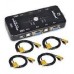 Kvm Switch 4 Puertos Pc Usb C/Cables Puresonic