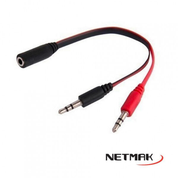 Adaptador Audio Netmak 2/3.5M A 3.5H