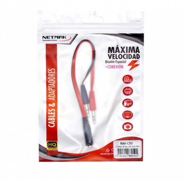 Adaptador Audio Netmak 2/3.5M A 3.5H - Image 2