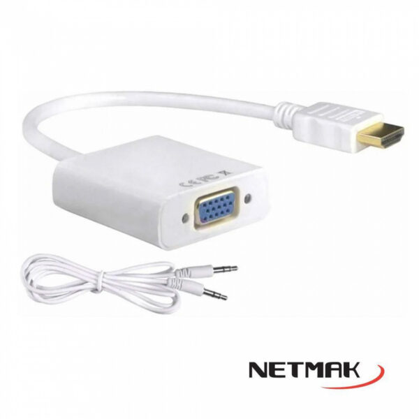 Conversor Hdmi Audio 3.5Mm A Vga Netmak