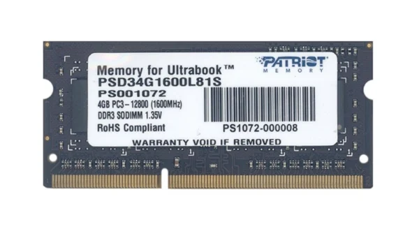 Memoria Sodimm Ddr3 4Gb 1600Mhz Patriot